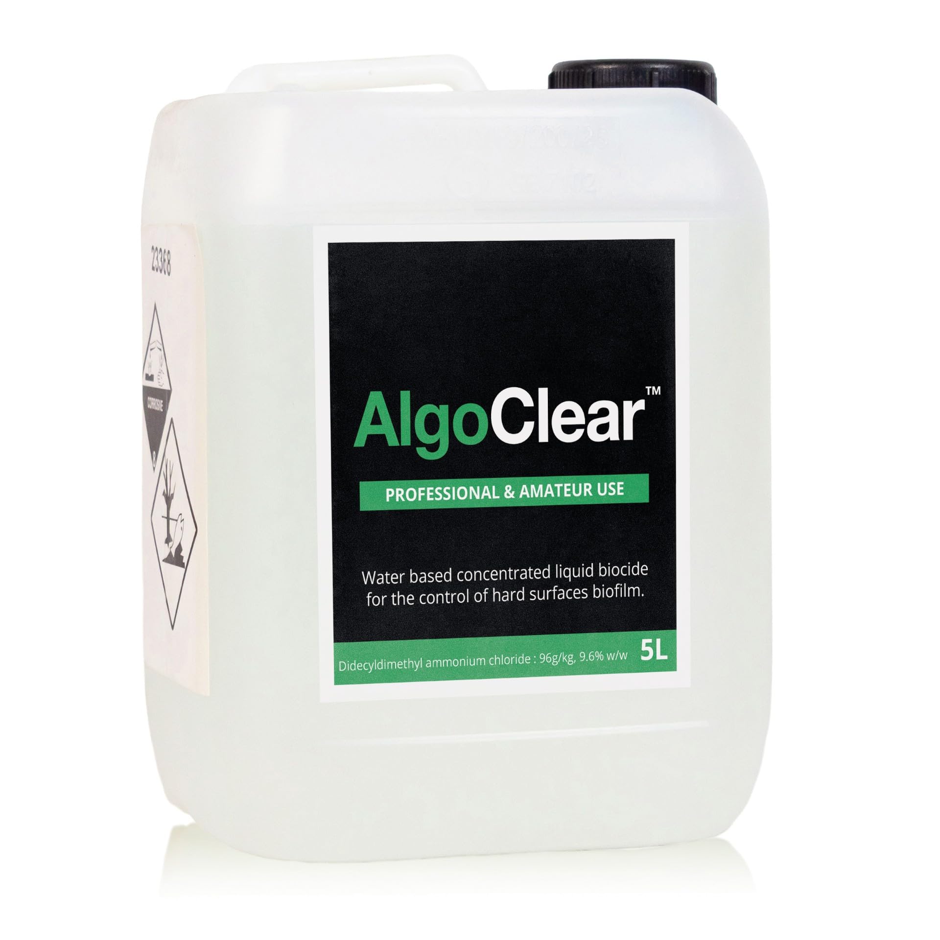 Algoclear, Concentrated Patio Cleaner and Algae Remover, Lichen and Biofilm Remover for Hard Surfaces, 5 Litre 325m2 Coverage, HSE Registered, No Bleach or Ammonia