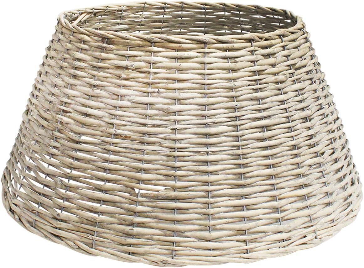 DANIEL JAMES Housewares Christmas Xmas Tree Skirt Rattan Wicker Stand Base Decoration Basket Cover Floor (Large)