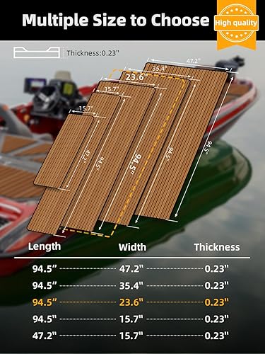 Vista 64 de FOCEAN Suelo de lancha de espuma EVA, cubierta de lancha, teca sintética, para suelo marino, para lancha motora, caravana, yate, kayak, tabla