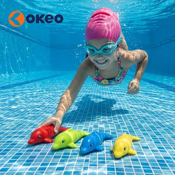 Okeo Swimming Pool Toys for Children, Diving Games, Colourful Diving Games, Swimming Tools for Learning and Fun in the Water, Ideal for Swimming Pool and Sea (Dive Fishes) - 3