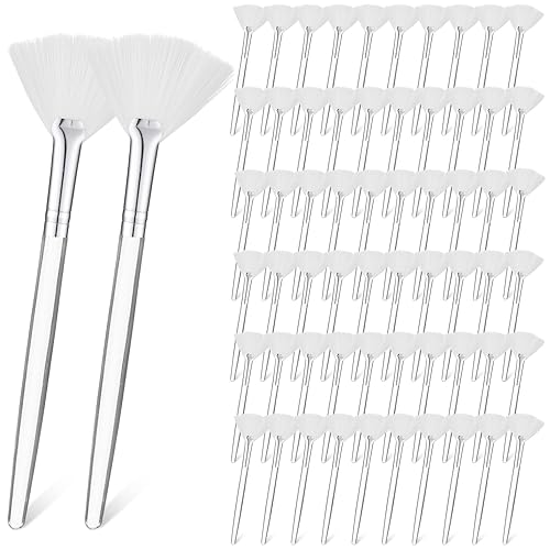 Miniatura 15 de 60 pinceles faciales de abanico, máscara de abanico, cepillos aplicadores faciales suaves, cepillo ácido, maquillaje cosmético, rubor, herramientas