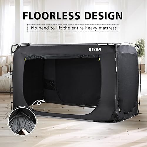 Miniatura 9 de RIYDH Tienda de campaña para cama, toldo de cama tamaño individual para adultos y niños, tienda de campaña portátil de ensueño para interiores, 70%