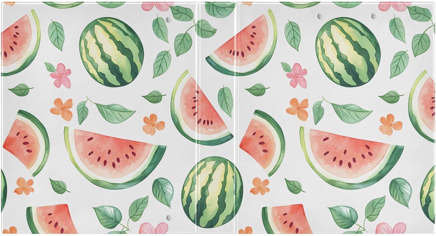 3 Ring Binders Summer Watermelon 1.5 Inch Round Ring Binders with Pockets Decorative Clipboard Binder Holds 200 Sheets View Binder for Home School Office,1 Pack image 2