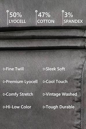 Men's Stretch Chino Pants 26-27 Short Inseam Skinny Fit 4-Pockets