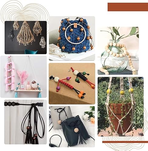 Miniatura 5 de PH PandaHall 200 cuentas de madera natural de 10 colores de 0.315 pulgadas redondas sueltas a granel, cuentas de madera natural surtidas para hacer