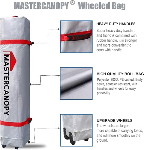 Miniatura 4 de MASTERCANOPY - Toldo plegable que incluye funda de transporte con ruedas, 4 bolsas de arena de contrapeso y 4 estacas