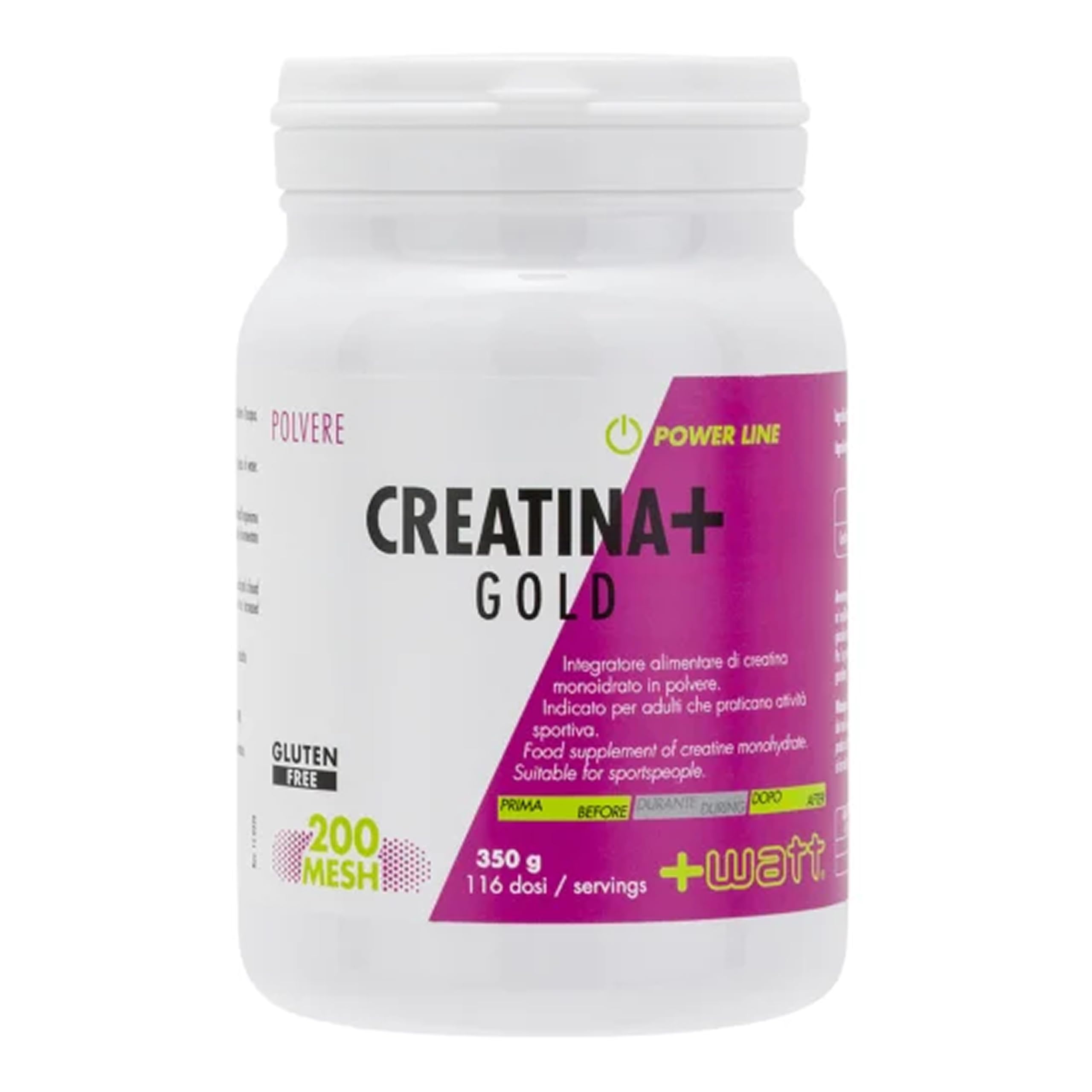 Creatina+ Gold - Integratore Alimentare di Creatina Monoidrato - Incrementa le Prestazioni Durante lo Sforzo - Gluten Free -​in Polvere, Formato: 350g