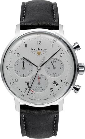 Bauhaus dessau Mens Analogue Solar Watch with Leather Bracelet 2086-1