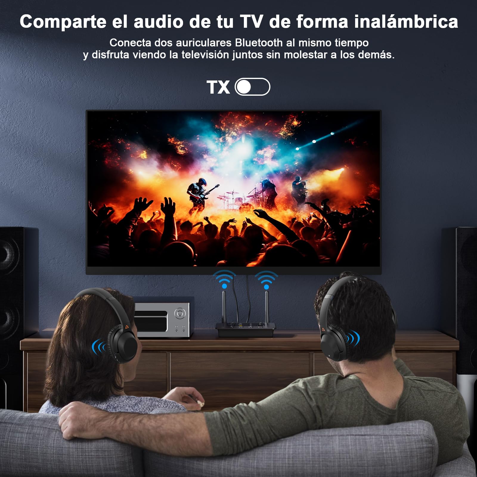 1Mii B03S Transmisor Receptor Bluetooth 5.3 para TV a 2 Auriculares, Emisor Adaptador Bluetooth Audio HiFi con aptX LL/HD/AD/ESS DAC Chip para Estéreo, Óptico/Jack 3.5mm AUX(RCA), Largo Alcance