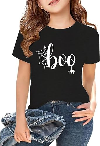 Kids Halloween Shirt Boys Girls Funny Halloween Boo Shirts Ghost Pumpkin Toddlers Tee Tops