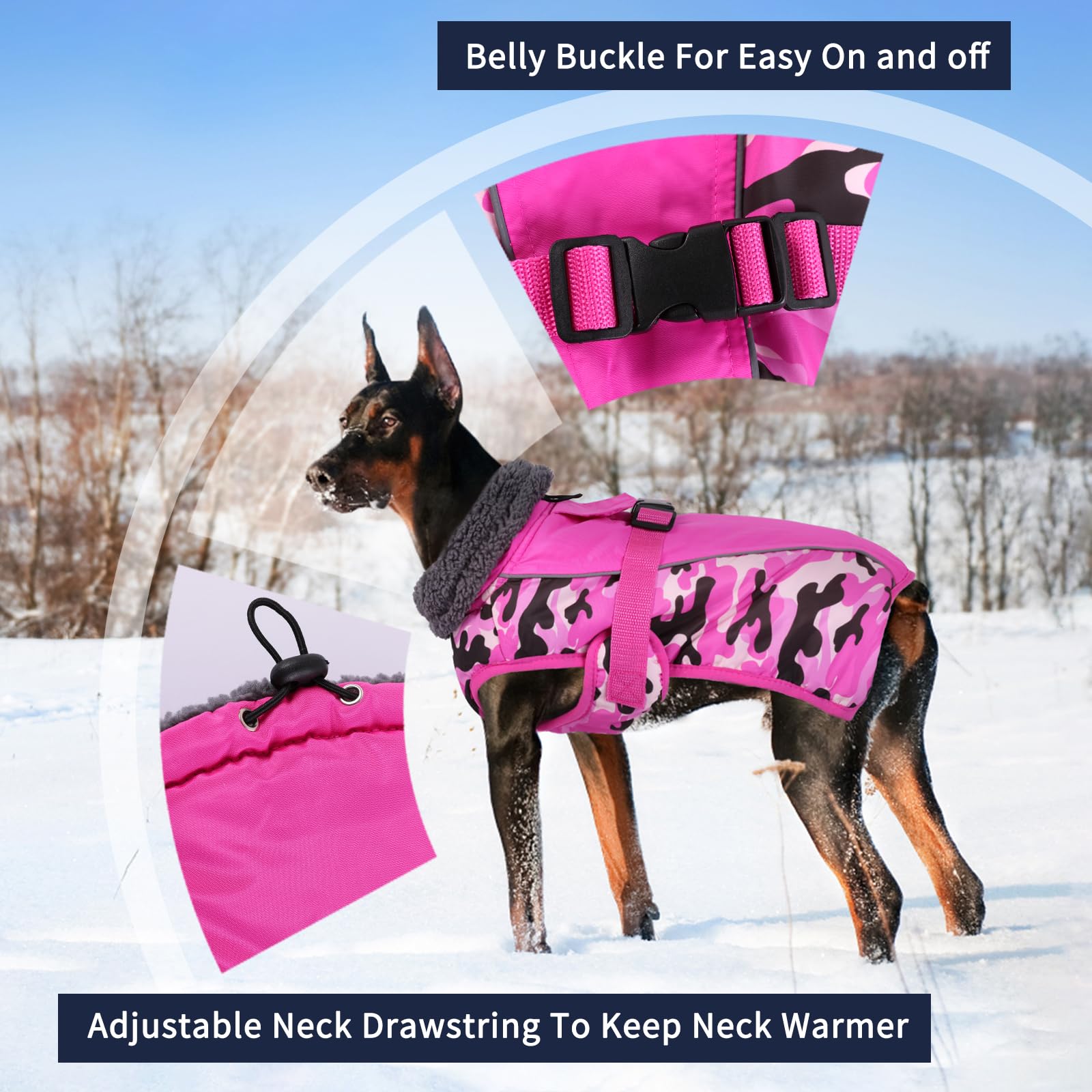 IECOii Cappotti e giubbotti per cani,Cappotto invernale per cani impermeabile giubbotto cane calda Giacca per cani antivento Abbigliamento per cani Completo per cani di taglia piccola di taglia media