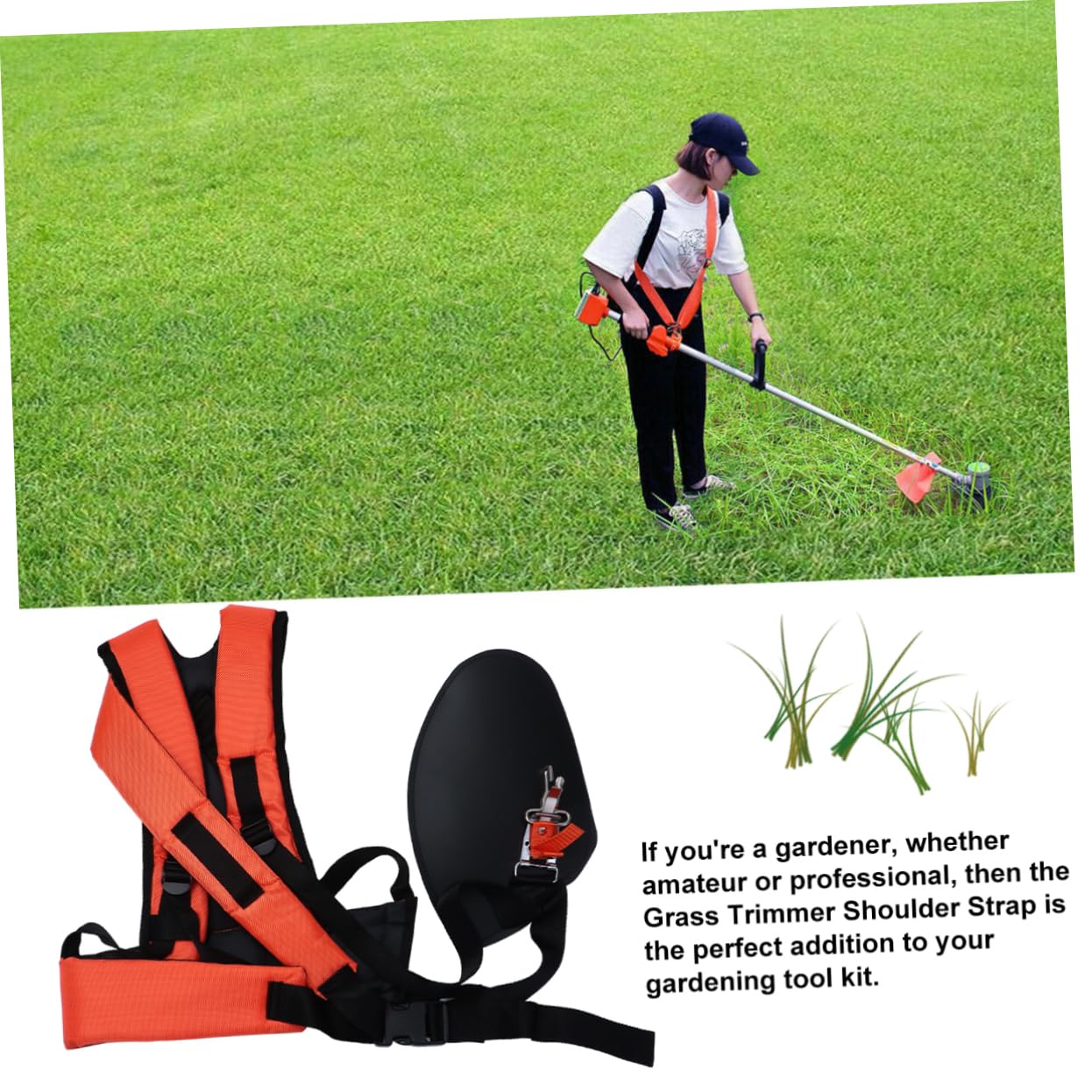 Toyvian Imbracatura Imbottita per Decespugliatore Forma di y Doppia Tracolla Regolabile Resistente e Antiusura Adatta per Utensili Agricoli Pesanti e Motoseghe