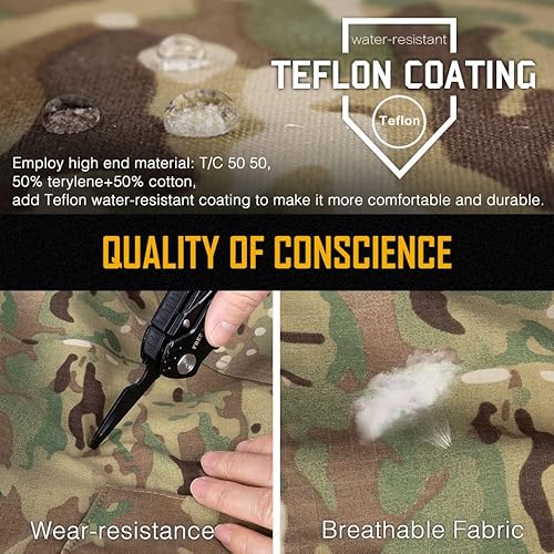 Miniatura 6 de IDOGEAR G3 - Conjunto de uniforme de combate para hombre con rodilleras Multicam camuflaje táctico Airsoft Caza Paintball Gear