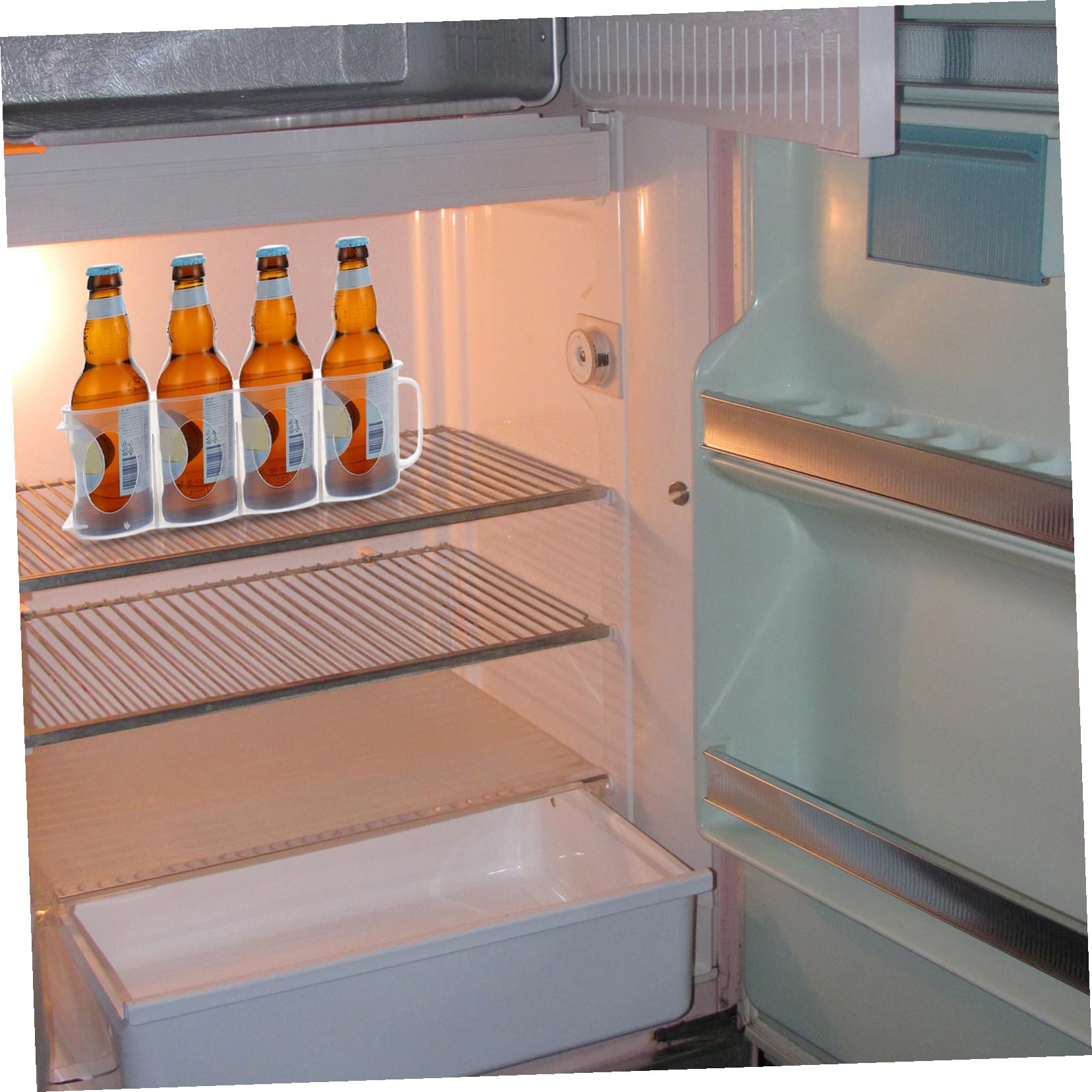 PRETYZOOM 4pezzi Contenitore Per Bevande Organizer Frigorifero Per Lattine e Condimenti Scatola Di Stoccaggio Multiuso Per Cucina e Birra Resistente e Pratico Per Uso Domestico