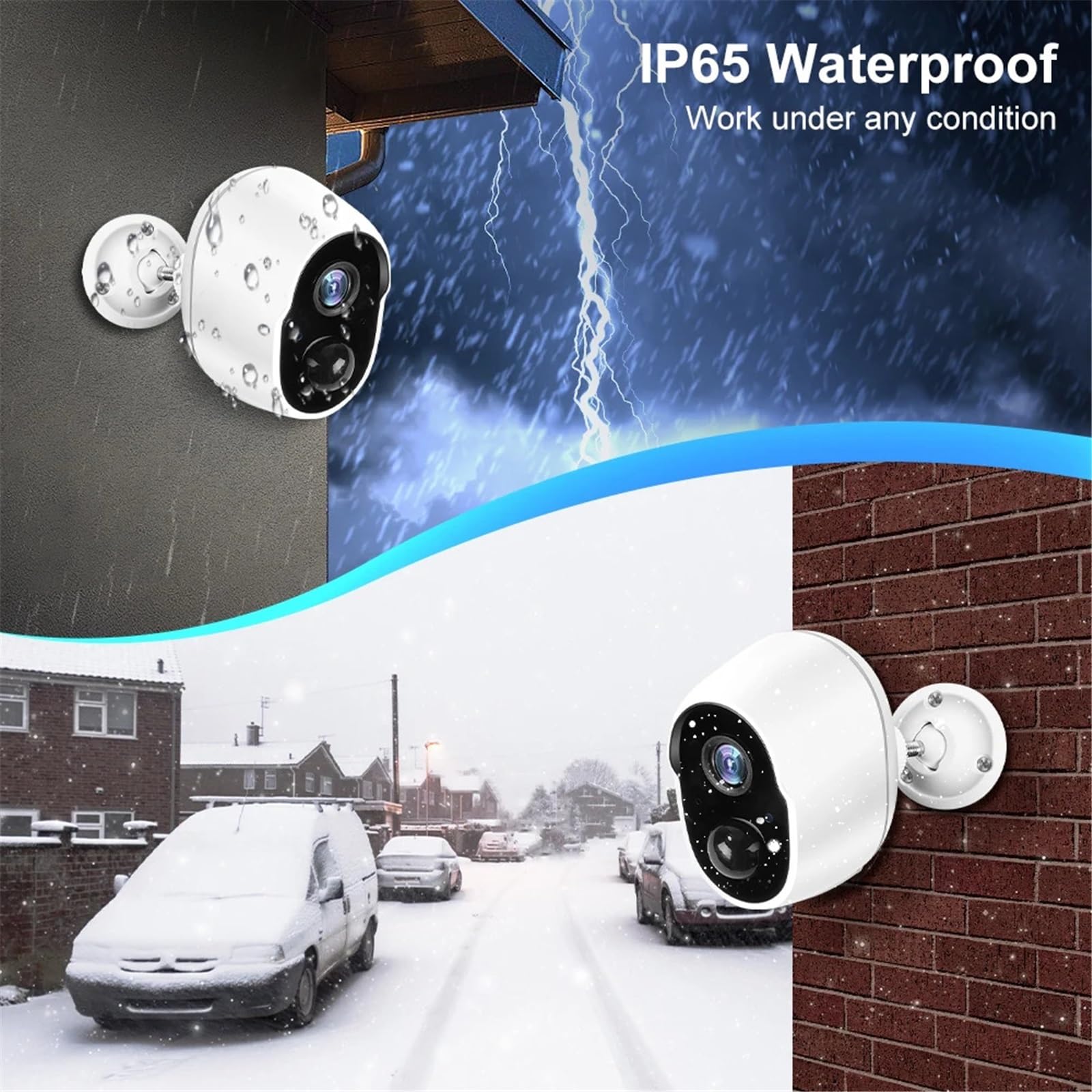 3MP Tuya Smart Life Zasilany z baterii Zewnętrzny nadzór WIFI Bezpieczeństwo Kamera do wykrywania ruchu PIR Night Vision(Camera 64G)
