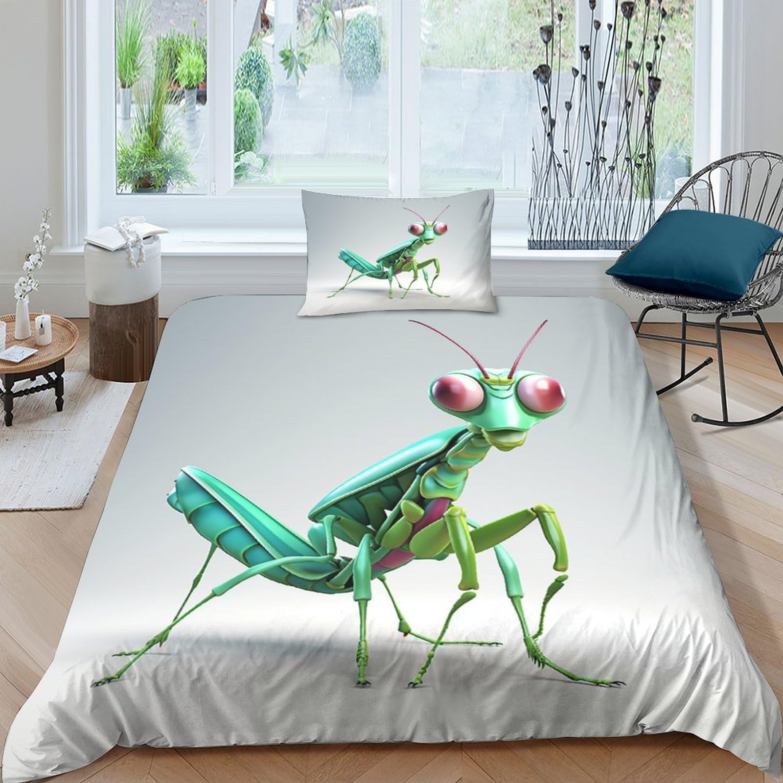 Housse de couette Praying Mantis infroissable avec zip 135x200