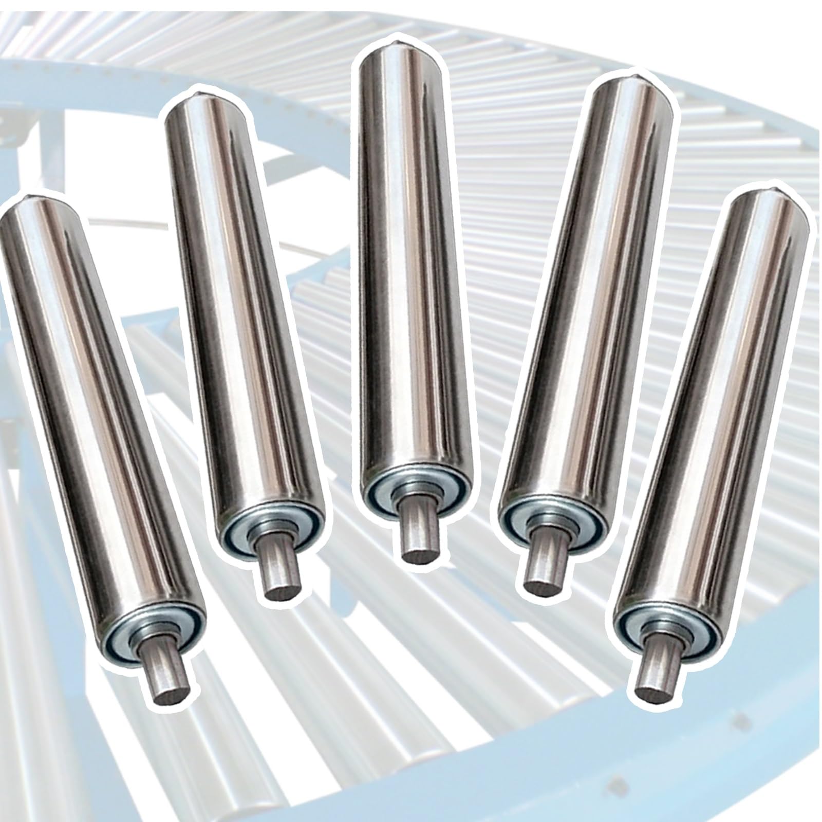 50mm/2in Diameter Industrial Conveyor Roller - 5 10 15 Pcs, Stainless Steel Gravity Transmission Replacement Roller for Cat/Dog Fence, Logistics Warehouse Conveyor Belt Rollers(5pcs Dia 50MM/2'',L 70