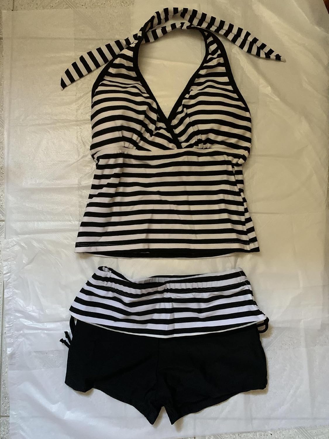 Summer 2 Piece Stripe Beach Bikini Set Y2k Sexy Floral Print Halter Neck Swimsuit Set 2000s Aesthetic Streetwear
