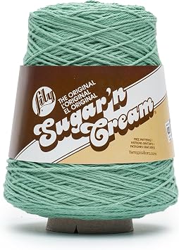 Lily Sugar N Cream Cones Jade Mist Yarn - 1 Pack of 400g/14oz - 100% Cotton - #4 Worsted Medium - 674 Yards - Knitting/Crochet