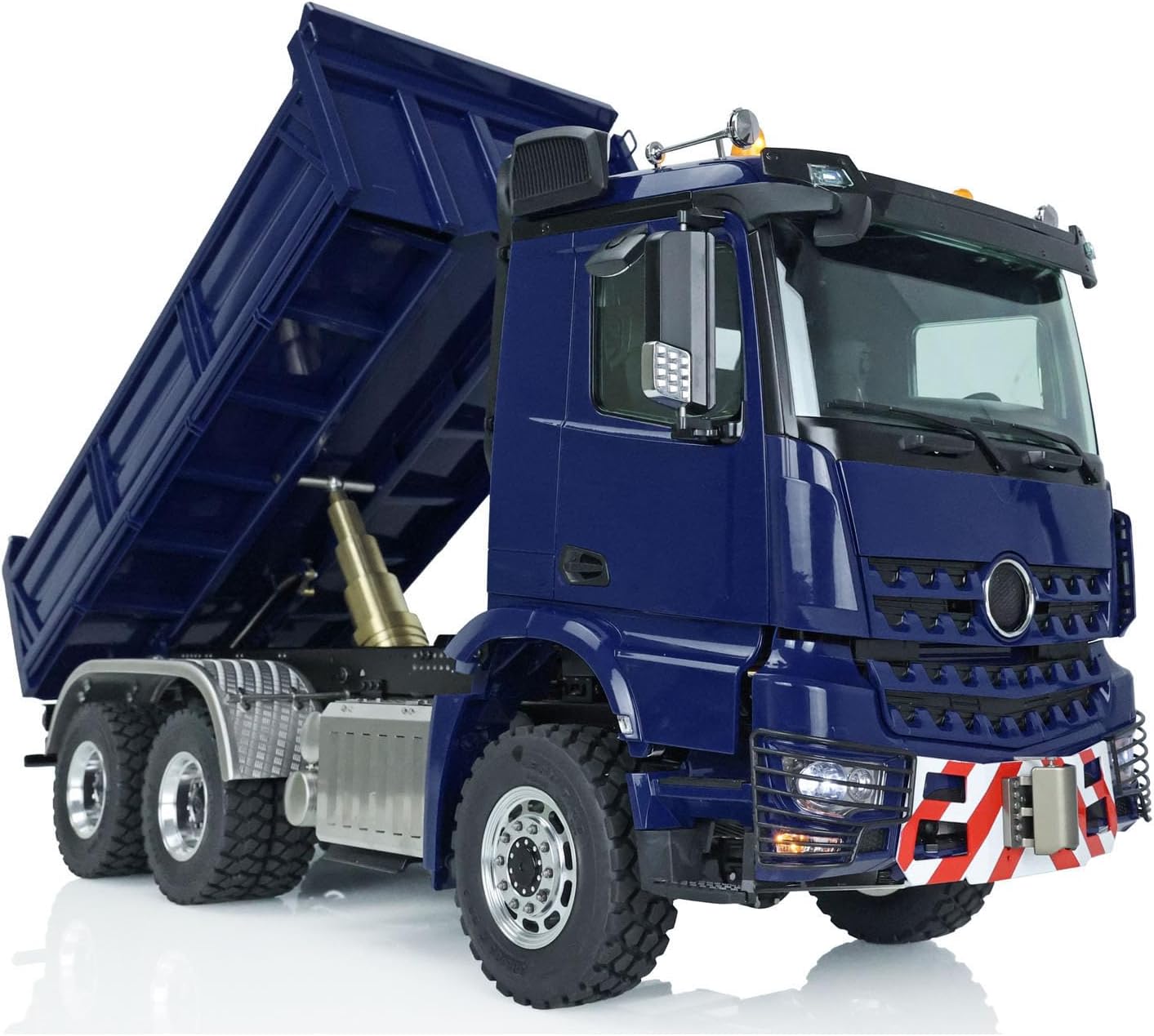 LESU 1/14 RC Hydraulic Dump Truck 6X6 RC Tipper Car Model Brushless 2 in 1 Motor Front Hook Rotating Light Smoke Unit I6S Controller