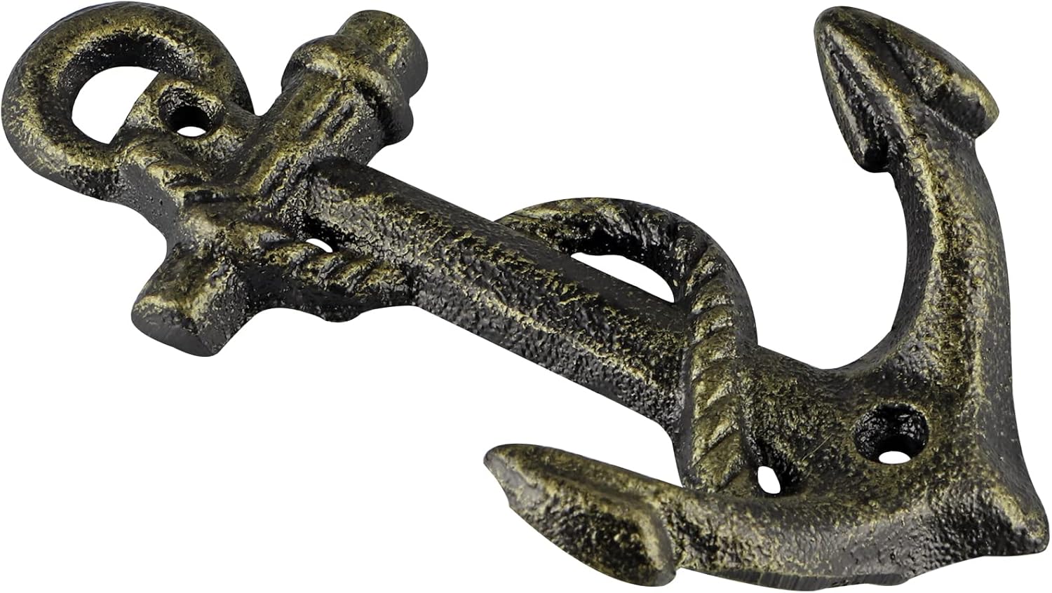 2 Pcs Anchor Coat Hooks, Nautical Wall Hangers, Vintage Cast Iron Key Holder for Hanging Towels, Bags, Robes, Decorations (Antique Bronze) - Image 4