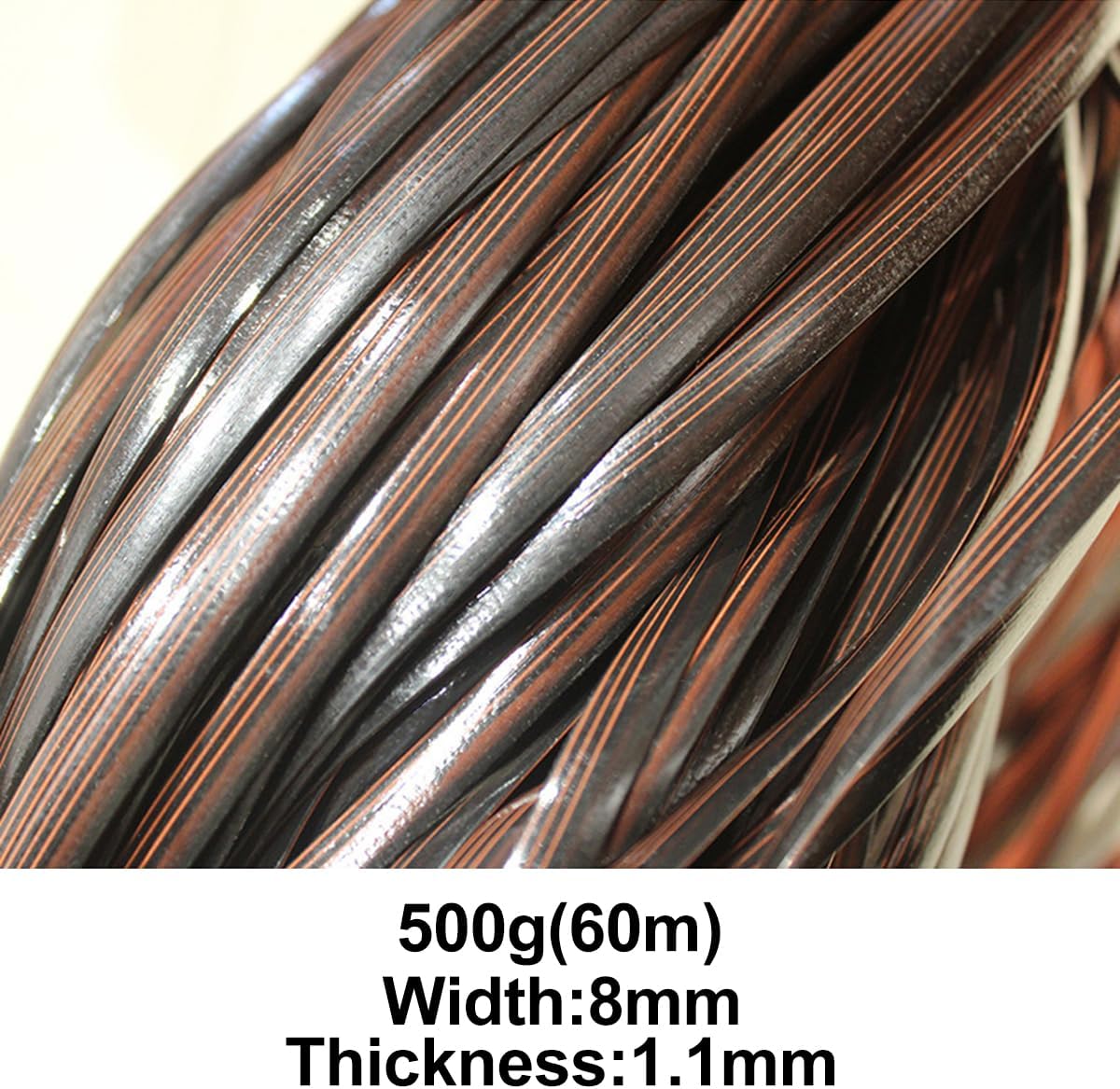 Synthetic Rattan Weaving Material, 500g PE Plastic Flat Rattan for Patio Chair Wicker Furniture Repair and Basket Weaving Crafts