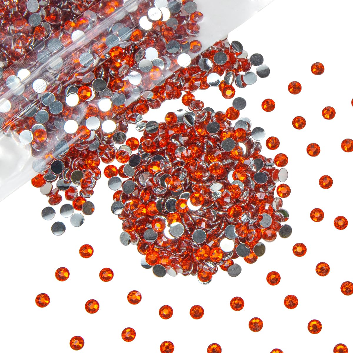 qiipii 8000PCS 3mm Red Zircon Resin Crystal Rhinestones for Crafting SS10 Flatback Red Orange Stones Bulk Non-Hotfix Diamonds Crystals Gems Charms