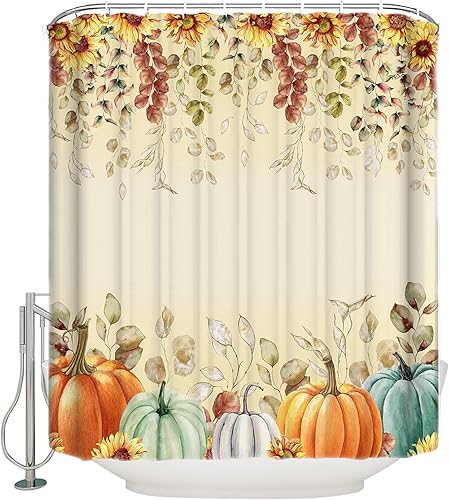 Miniatura 9 de Juego de cortinas de ducha de Navidad de Papá Noel, estándar de 72 x 72 pulgadas, cortina de bañera lavable con 12 ganchos, cortinas de ducha de