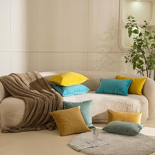 Miniatura 2 de JUSPURBET Sage - Juego de 2 fundas de almohada decorativas de terciopelo de 16 x 24 pulgadas, funda de cojín suave con cremallera invisible para