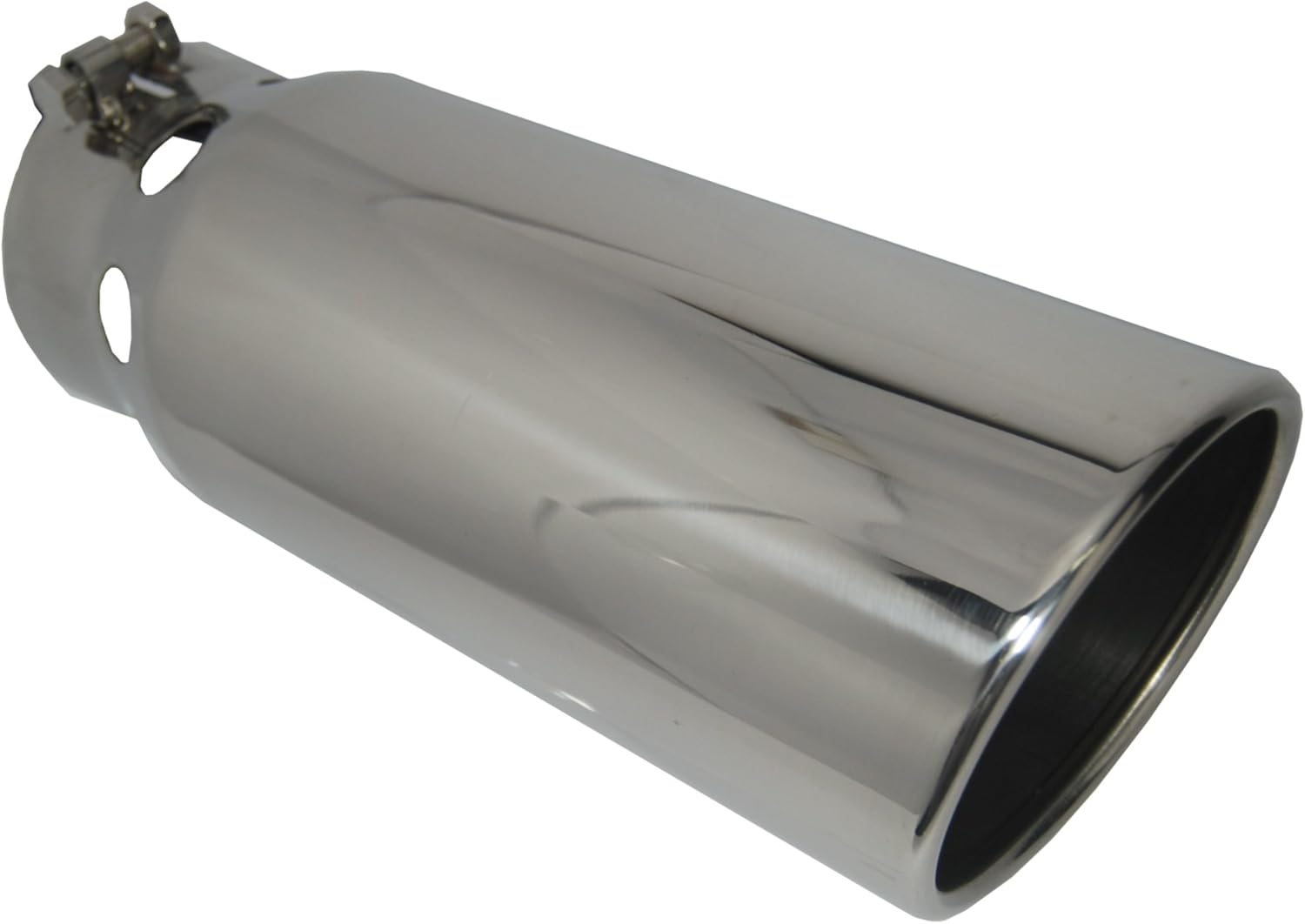 Stainless Steel Bolt-on Rolled Edge Slant Cut Tip 4"x7"x18"