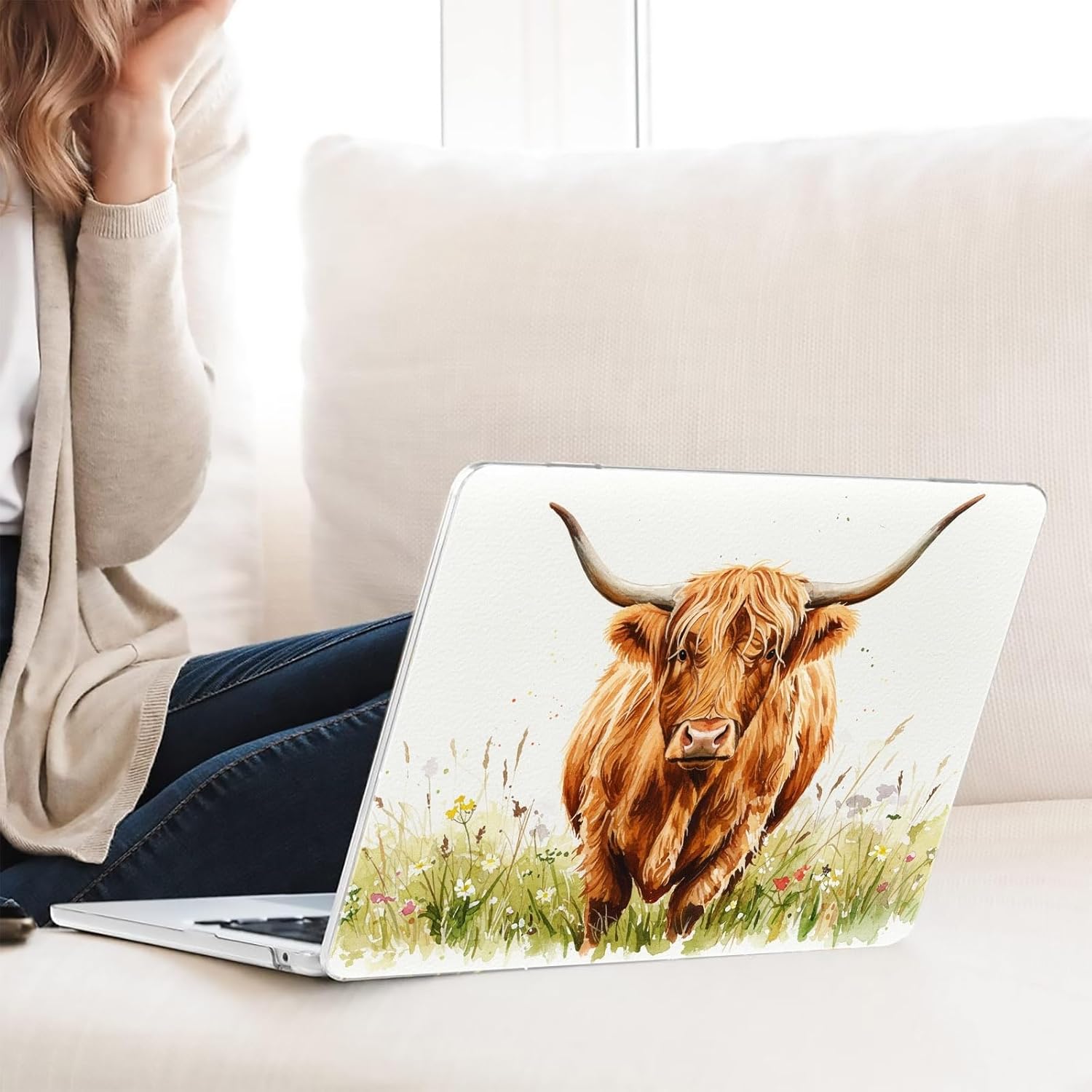 Compatible with MacBook Neo 13-inch, Hard Shell Case with Keyboard Cover and Screen Protector (A3404 A18 Pro chip, 2026 Release) - Highland Cow MC21269