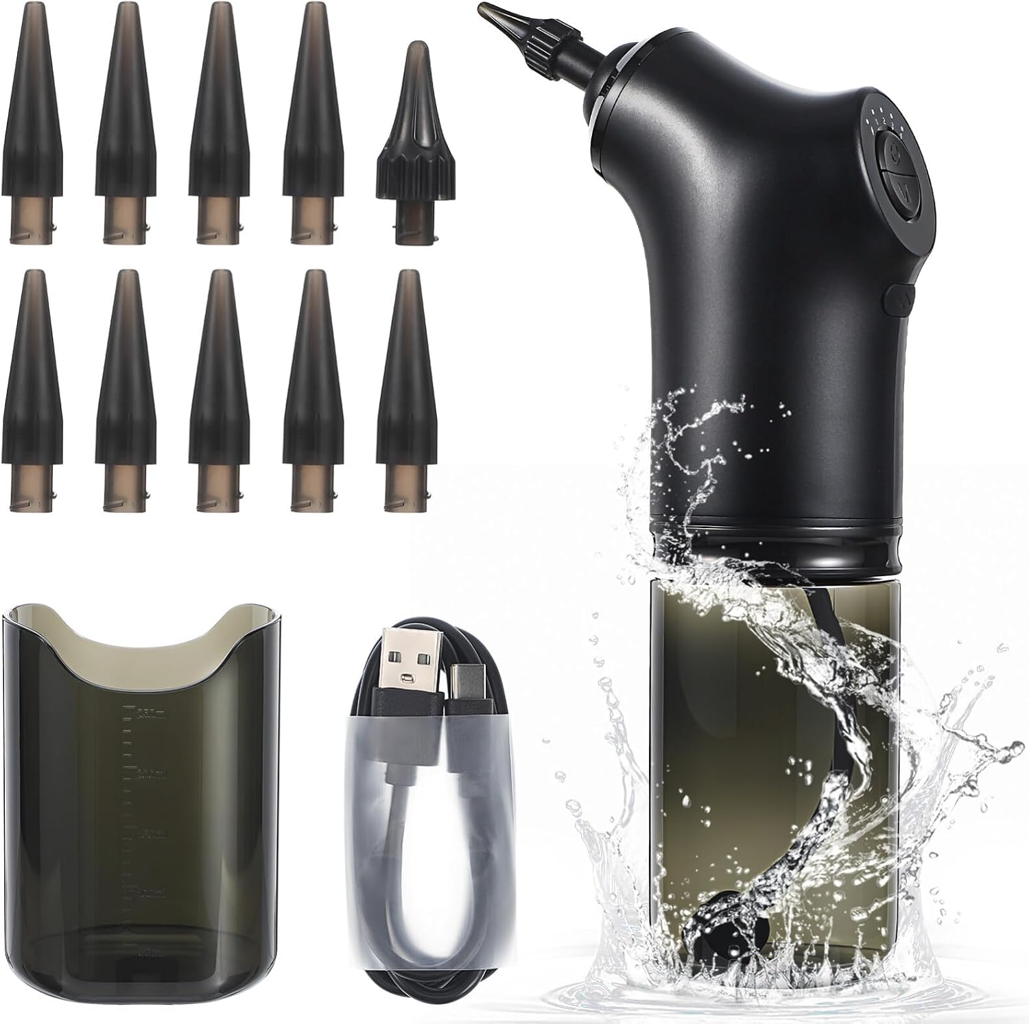 iplusmile 1set Electric Ear Washer Kit Water Rechargeable Design and Multiple Modes Complete Ear Cleaning Replaceable and Accessories for Safe Wax Removal
