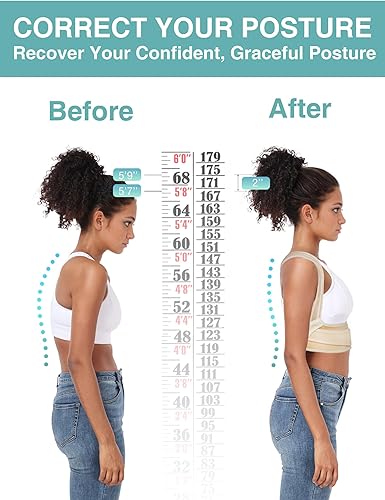 Miniatura 4 de Corrector de postura para mujeres y hombres, alisador de espalda con correas BI, corrector de postura de fibra de bambú, alivio instantáneo del