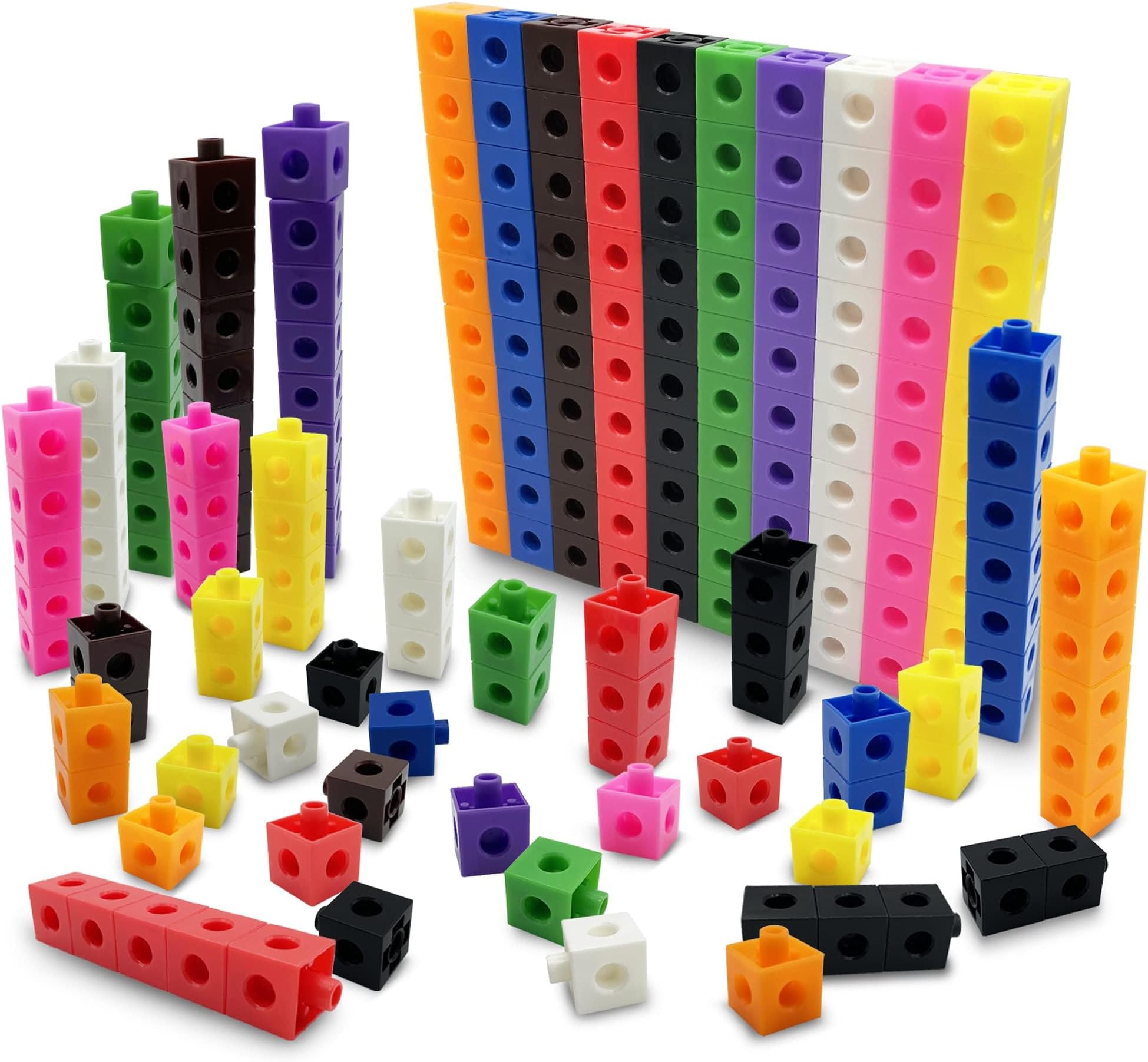 Math Cubes for Kids - Kindergarten Games - Counting Blocks - Linking Counting Cubes for Kids - Math Manipulatives 1st Grade - 10 Colors, 100 Cubes