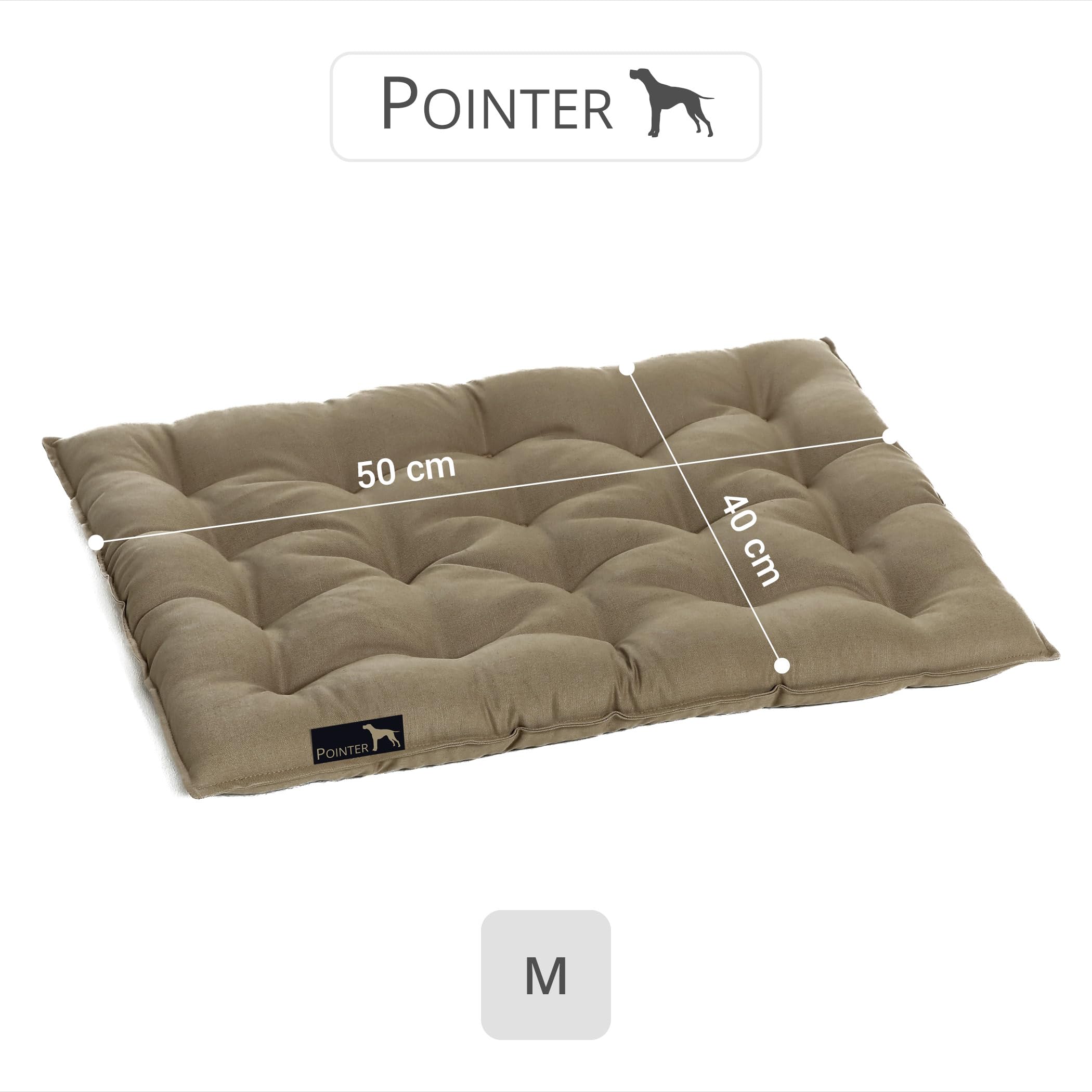 Pointer, Cuscino e Cuccia per Cani, Ortopedico, Adatto Anche per uso Esterno, Resistente ai Graffi, Completamente Lavabile a 95 °C, M, Cachi