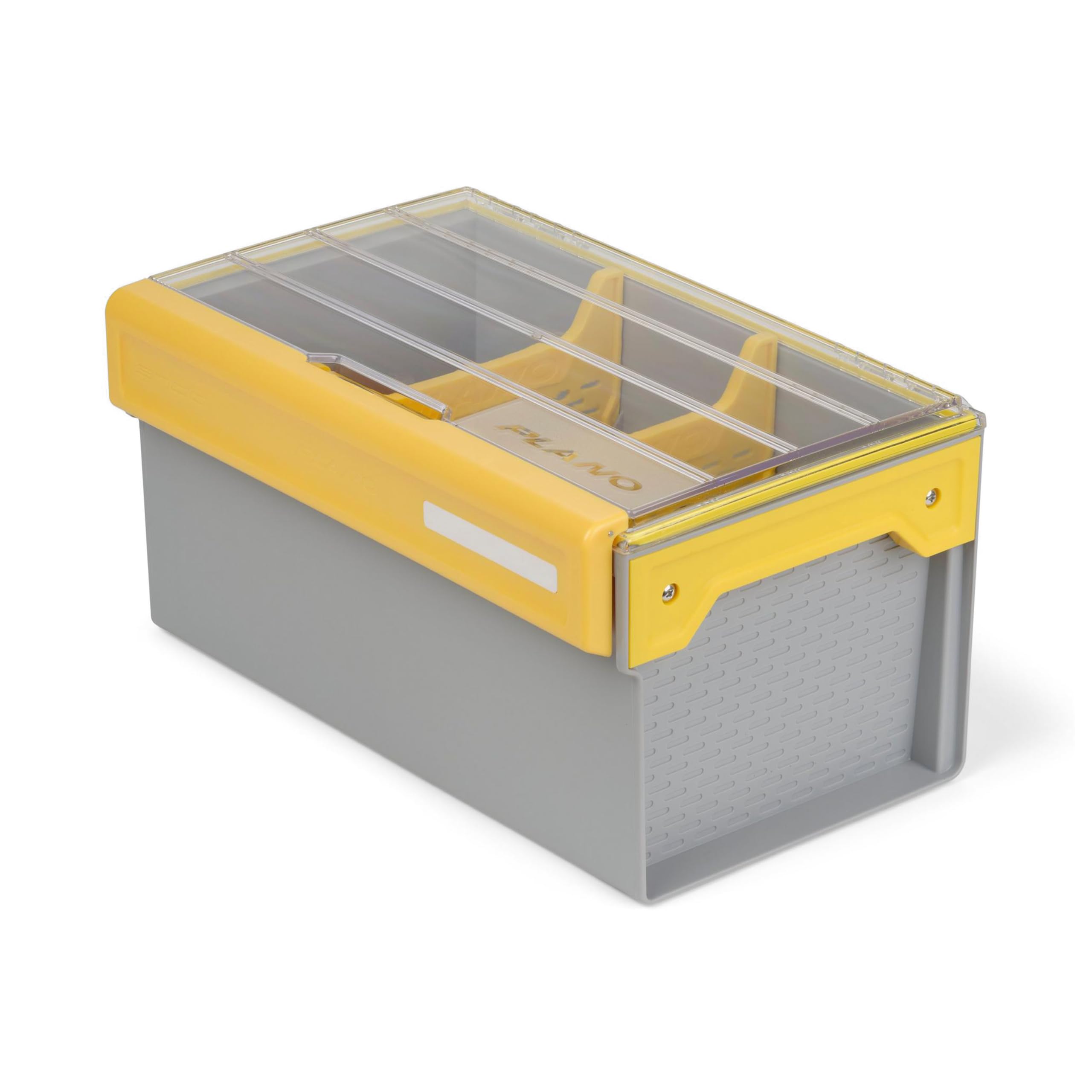 PlanoEDGE Premium Plastics and Bulk Tackle Utility Box, Clear and Yellow, Rust-Resistant, Waterproof Bulk Premium Storage Organizer for Plastic Tackle