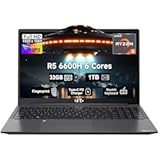 15&period;6 Business-gaming-Laptop&comma; 6-Cores AMD Ryzen 5 6600H 660M 6nm GPU&comma; 32GB DDR5 1TB SSD&lpar;Beat i7-1165G7 up to 4&period;5GHz&rpar;100W Type-C FHD IPS Laptop-Computer with Fingerprint Backlit Keyboard WiFi5 Win11