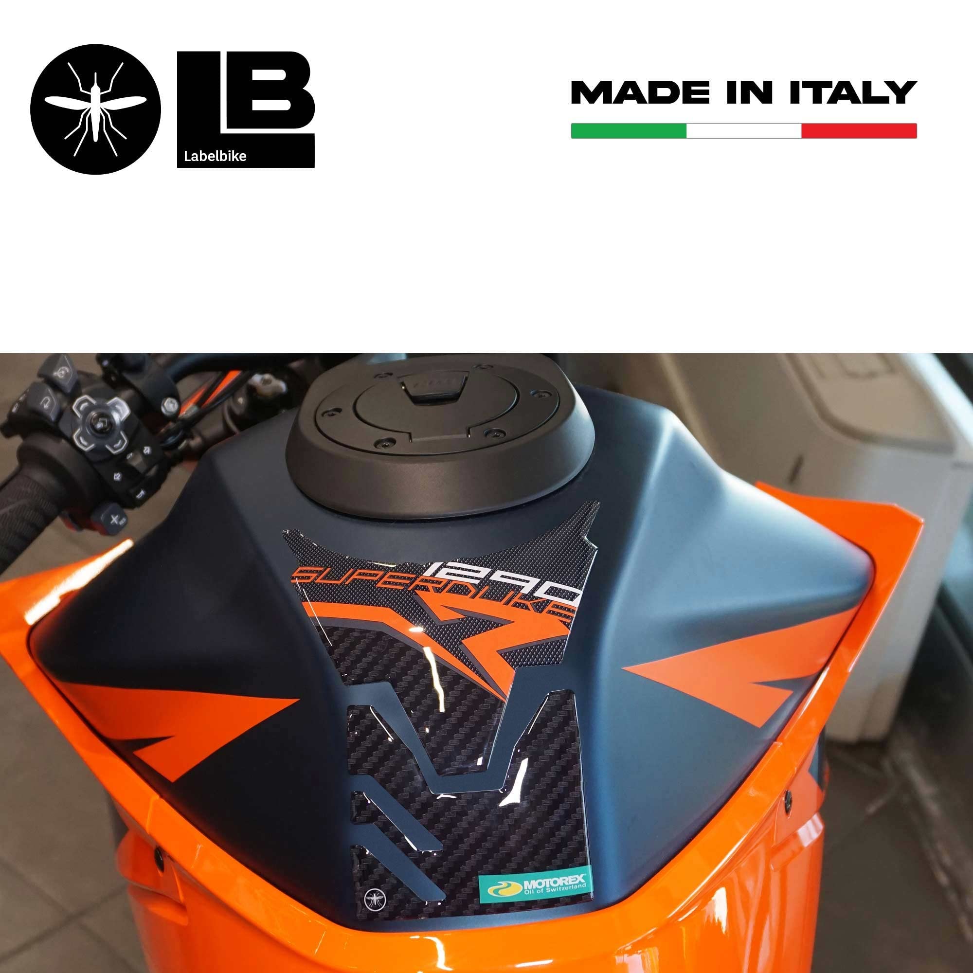 Labelbike Adesivo 3D Paraserbatoio In Resina Per KTM 1290 Super Duke R 2021 - Parte Bassa - 3
