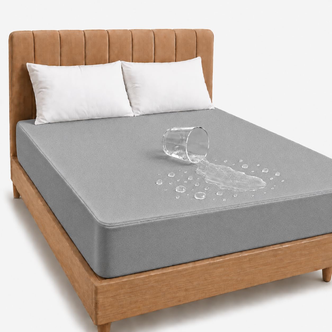 Babylee 100% Waterproof Queen XL 78x60 Inch 6.5x5 Ft Fits Upto 10 Inch Mattress | Premium Terry Cotton Breathable Bed Protector | Mattress Cover for Double Bed | Grey-image-21