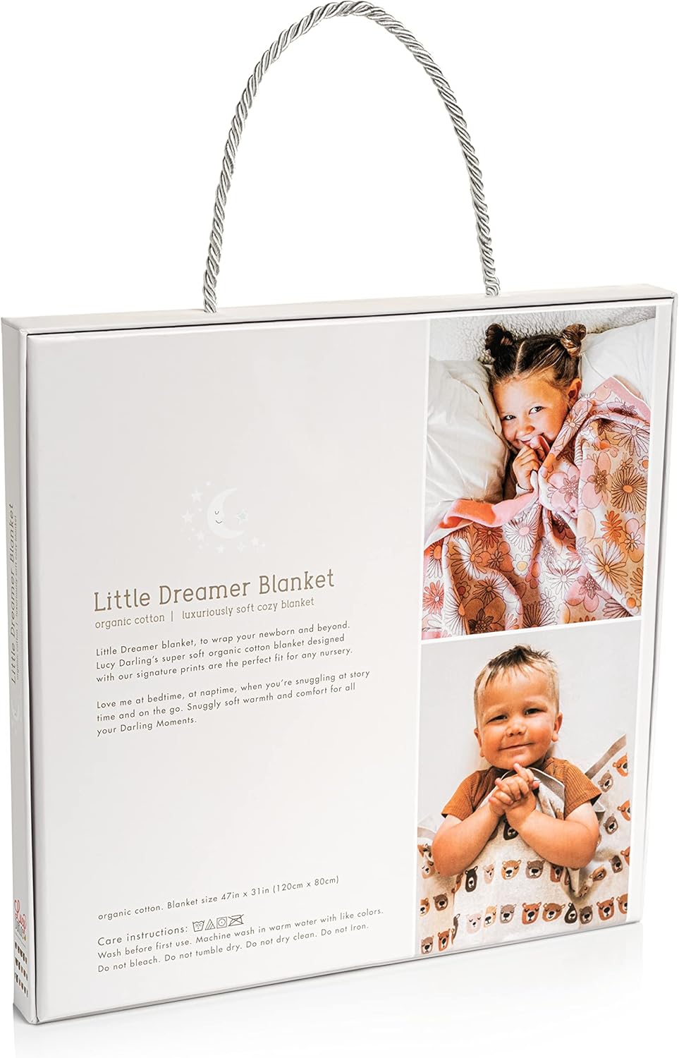 Lucy Darling Little Dreamer Organic Cotton Baby Blanket - Premium, Eco-Friendly, Soft Cotton Baby Blanket for Girl or Boy (Little Camper)