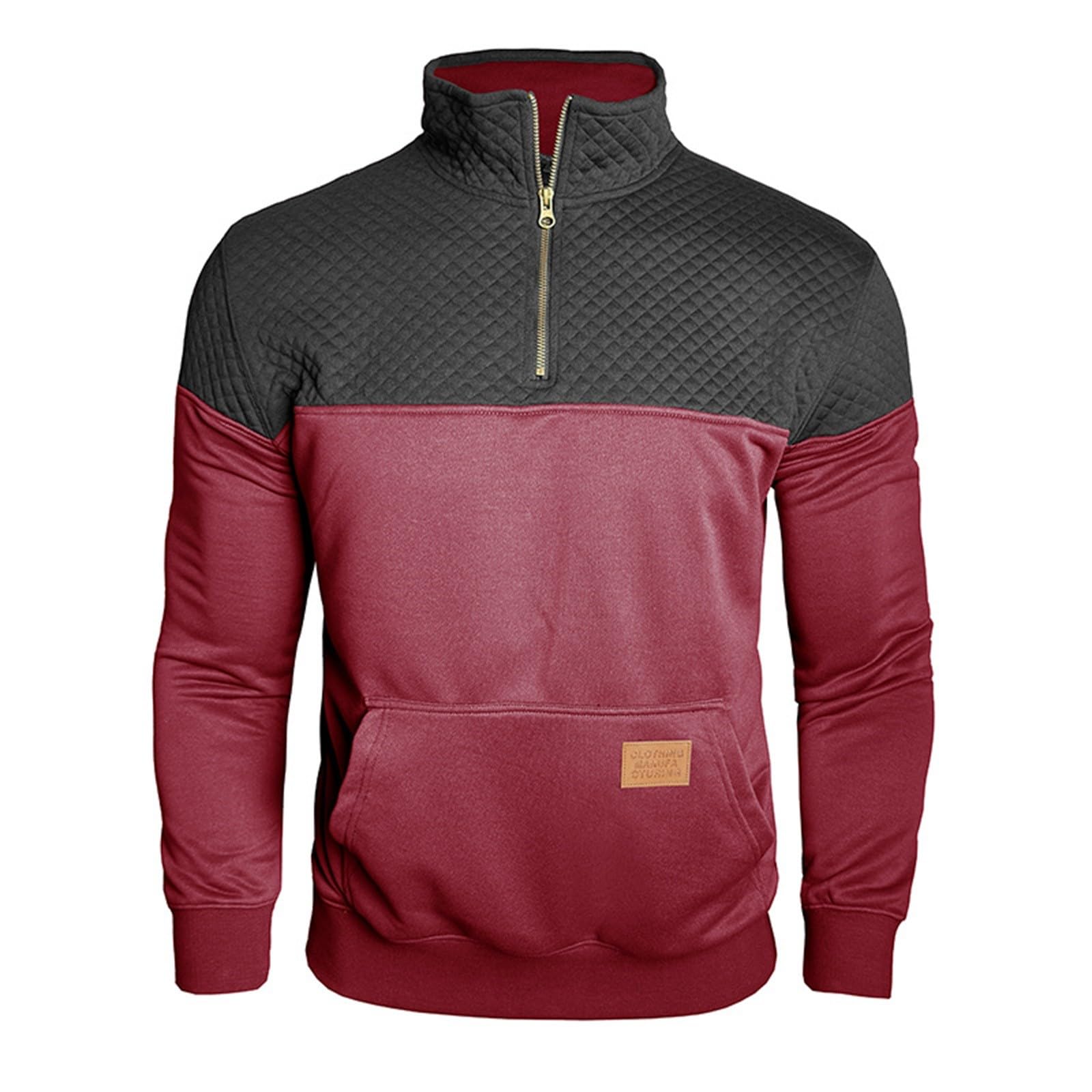 Ropa De Verano Hombre Sudadera Informal Manga Larga con Media Cremallera para Hombre, Otoño E Invierno Sudaderas Negras Gym Cortavientos Running Trabajo Anti Calor Men's Clothing Kit
