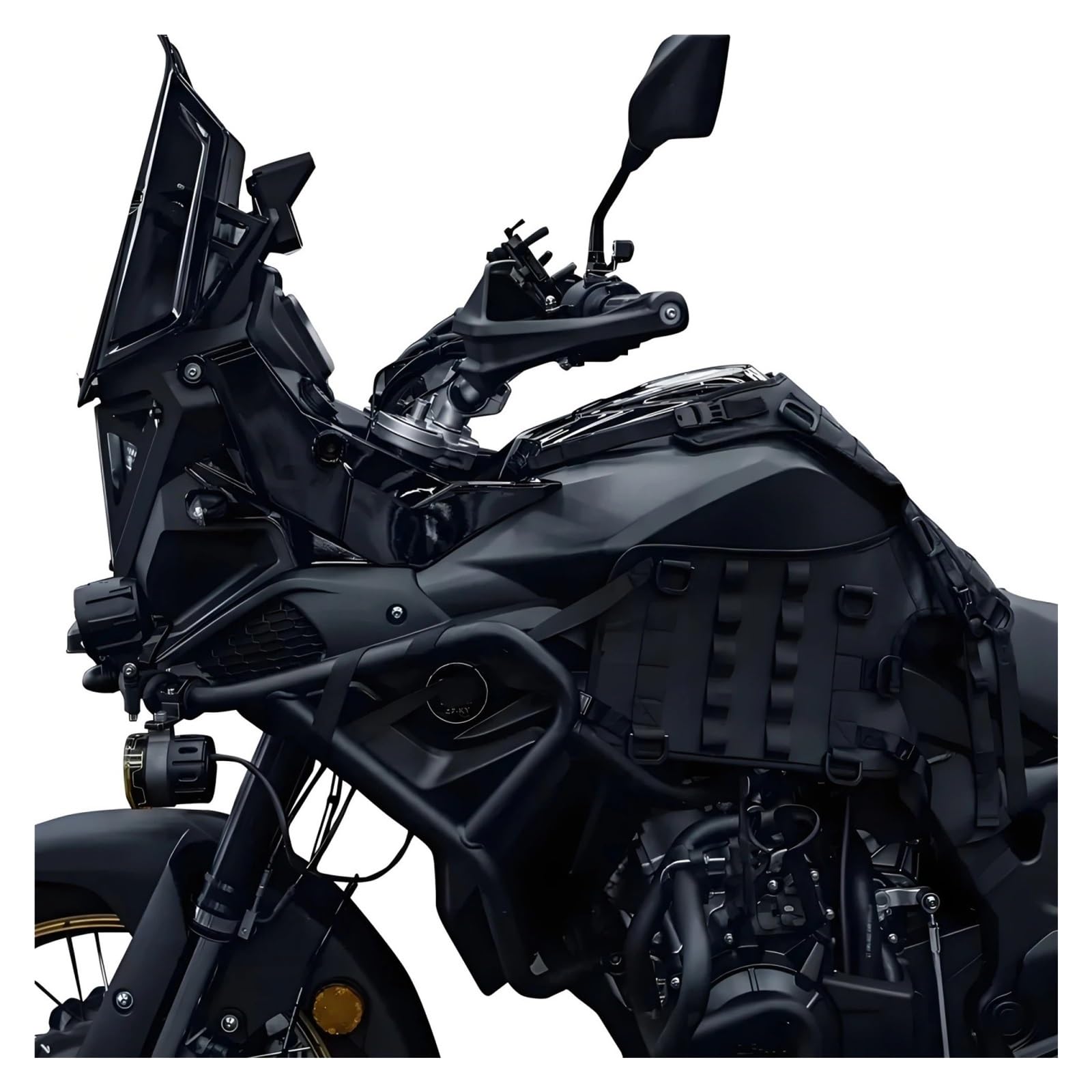 Top Case Motos Bolsa Tanque Combustible para Motocicleta Conjunto Chaleco Base Molle Portátiles Adecuados Kit Todoterreno Universal Bolsa De Moto(2 Set 1)