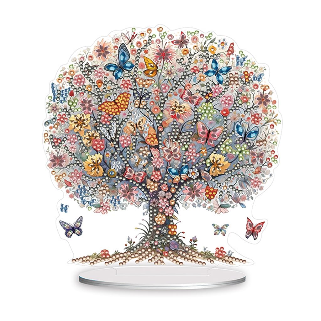 HASTHIP® 5D DIY Diamond Painting Kit for Adults Diamond Art White Tree of Life Painting Full Drill Beginners Craft Kits for Home Wall Decor Gifts