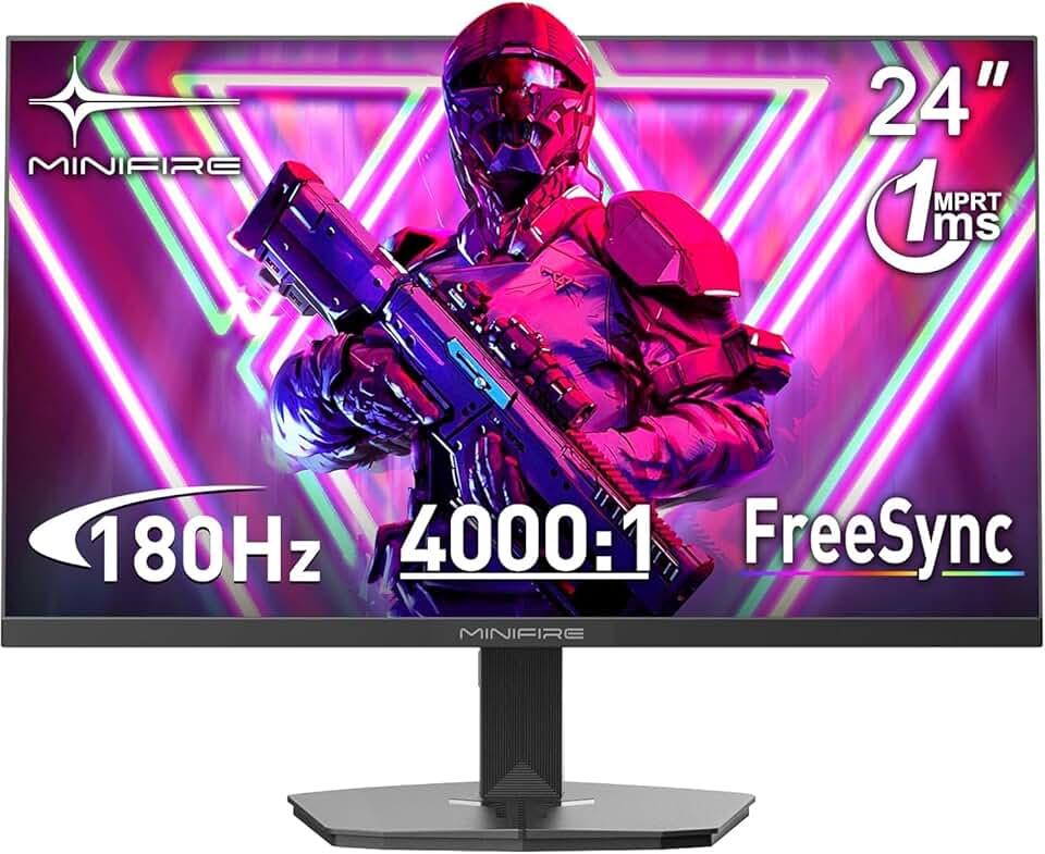 Minifire 24 Inch 180Hz Gaming Monitor Full HD 1080p, 4000:1 