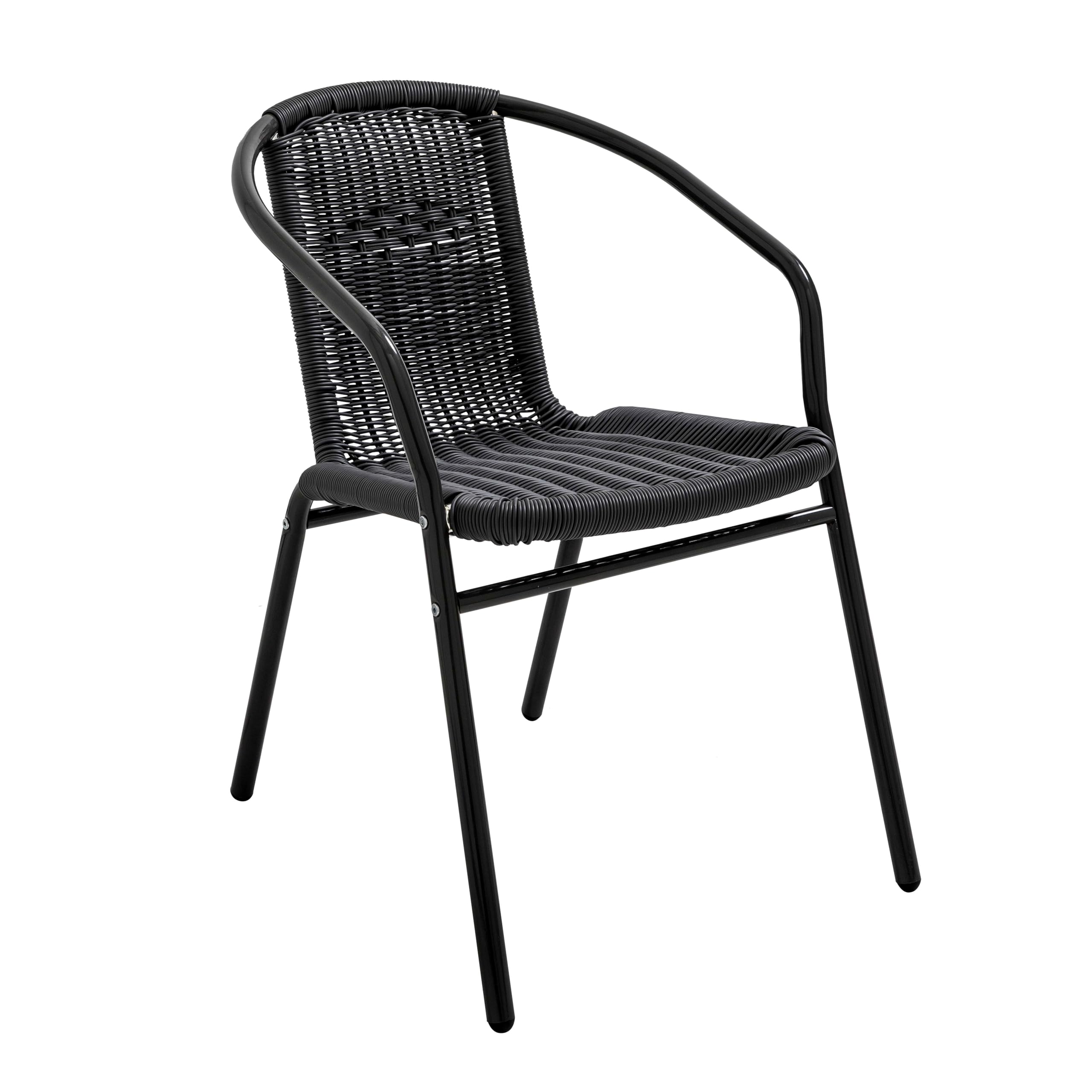 Oviala Chaise de Jardin Aluminium et résine Noire