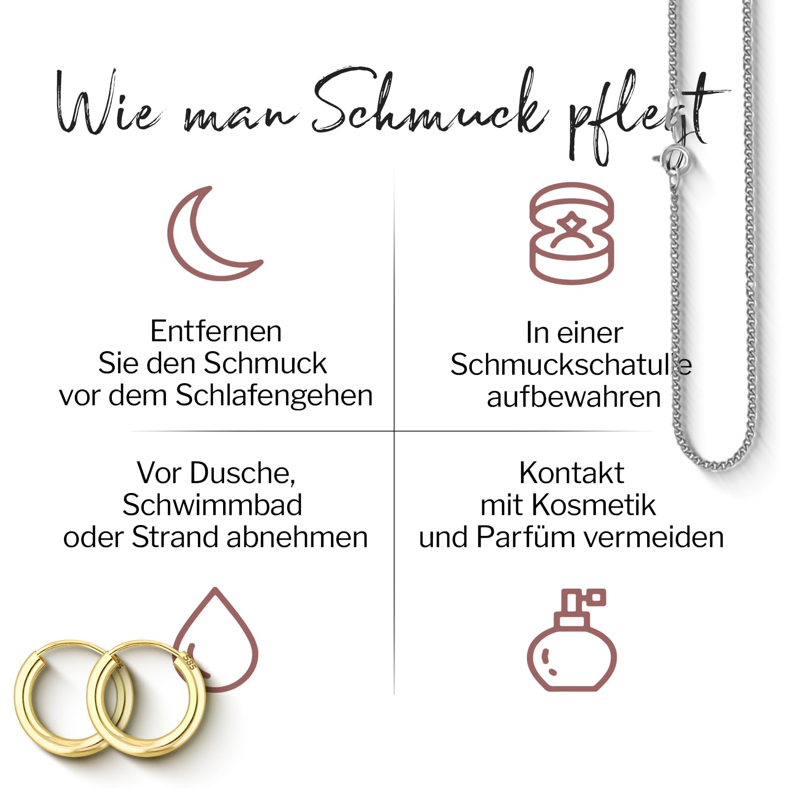 EDELIND Goldkette Damen Herren 333 375 585 Gelbgold Zwillingspanzerkette 2.9 mm Echtgold Halskette Gold Schmuck Geschenkbox Made in Germany
