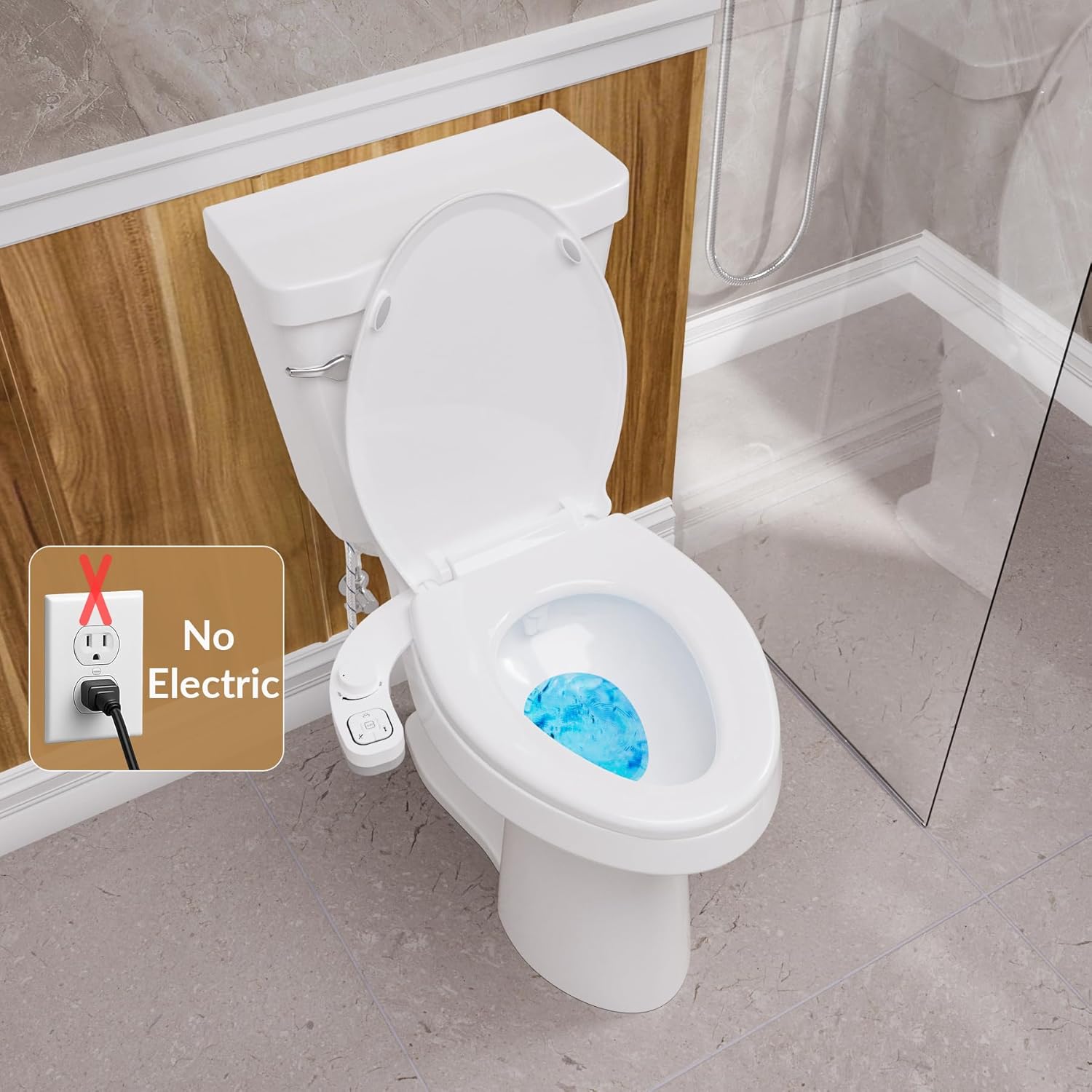 Bidet Toilet Seat Non-Electric,Fits Elongated Toilets - Soft Close Lid,Quick-Release for Easy Cleaning - Dual Nozzle System with Self Cleaning,Adjustable Water Pressure - Image 3