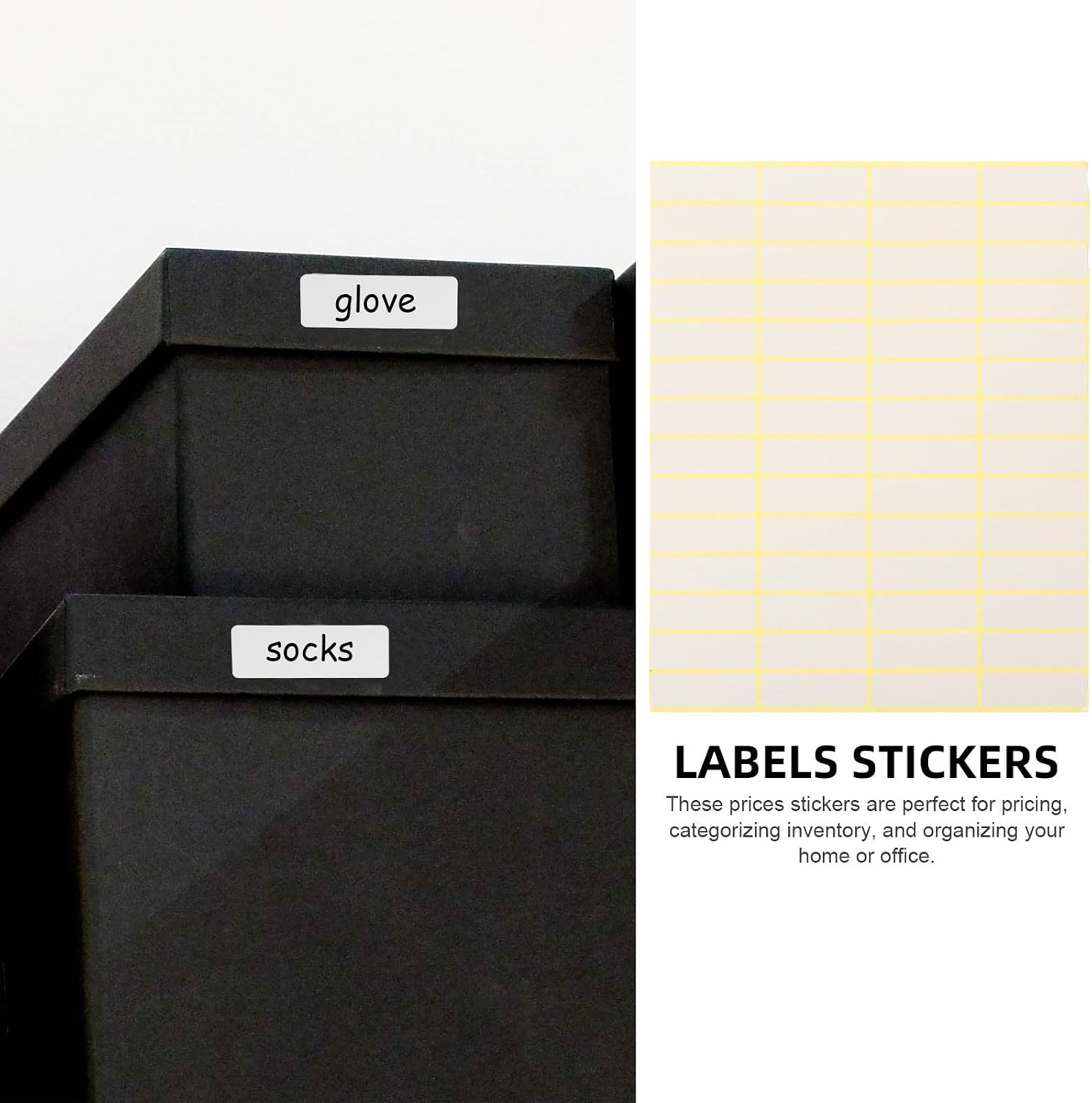 VICASKY 15sheets Price Label Stickers Small Adhesive Labels for Pricing Organizing Inventory Strong Sticky Blank Printable for Business Home Office Use