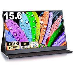 MOMODS Monitor Portatil, 15.6 Pulgadas Pantalla Ordenador 1080P FHD, IPS Portable Monitor 100% SRGB, Pantalla Portatil USB C/Mini HDMI, para Móvil/Laptop/Xbox/PC/PS5