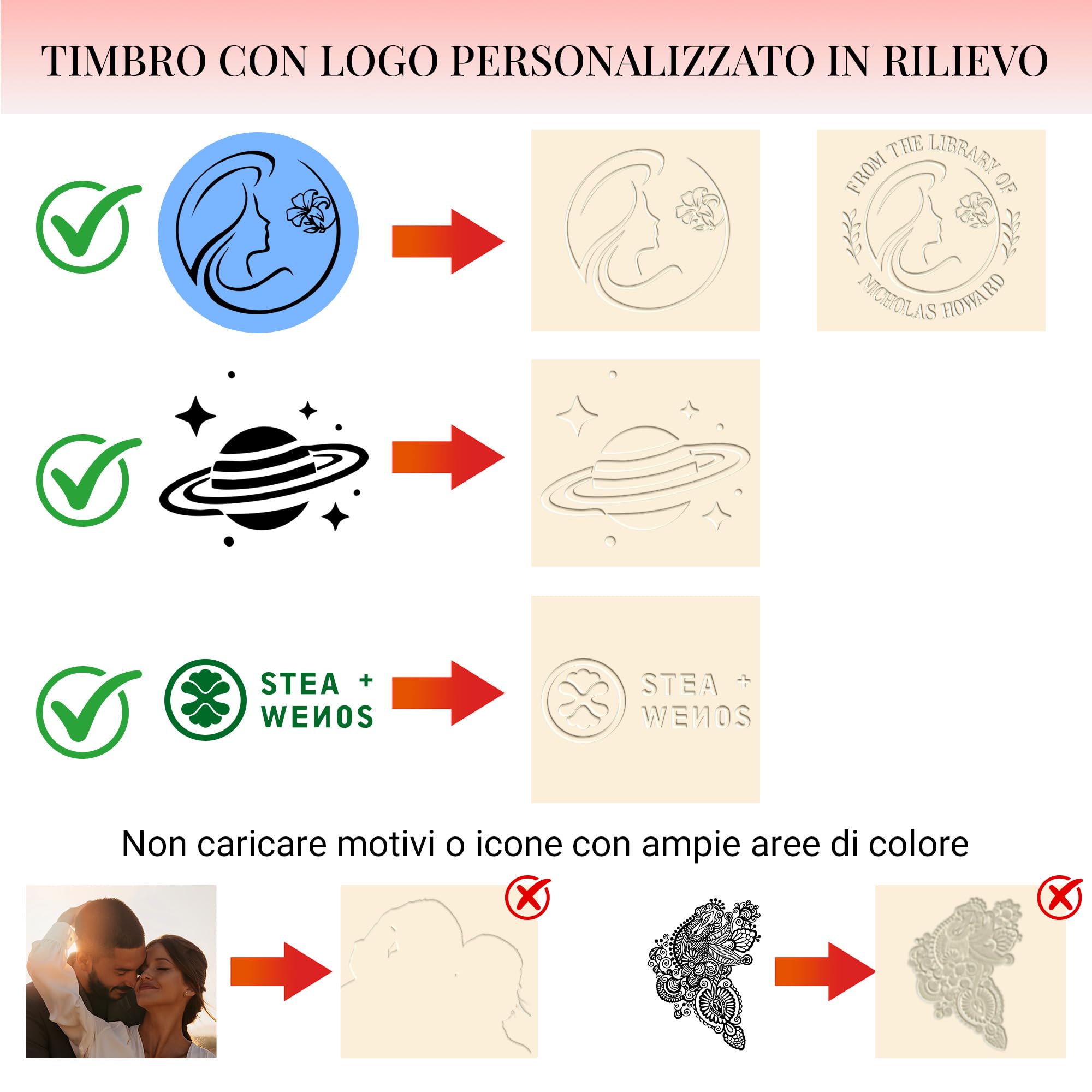 Easycosy Embosser per Libri Personalizzato, Mini Goffratrice Personalizzata con Testo, Timbri per Nome Personalizzati, Ex Libris Timbro, Idee Regalo per Carte, Biblioteche, Buste